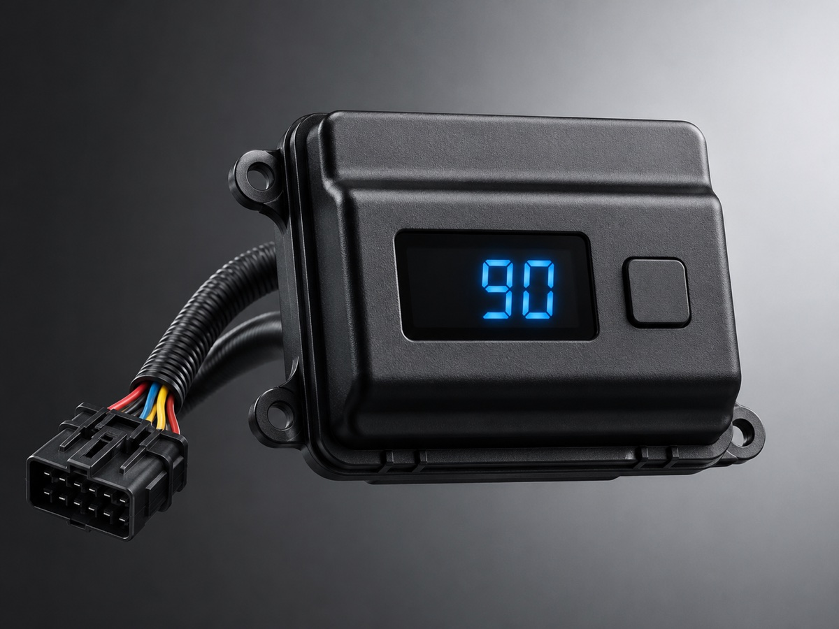 Peranti SLD (speed limit device) dengan paparan had laju 90 km/h